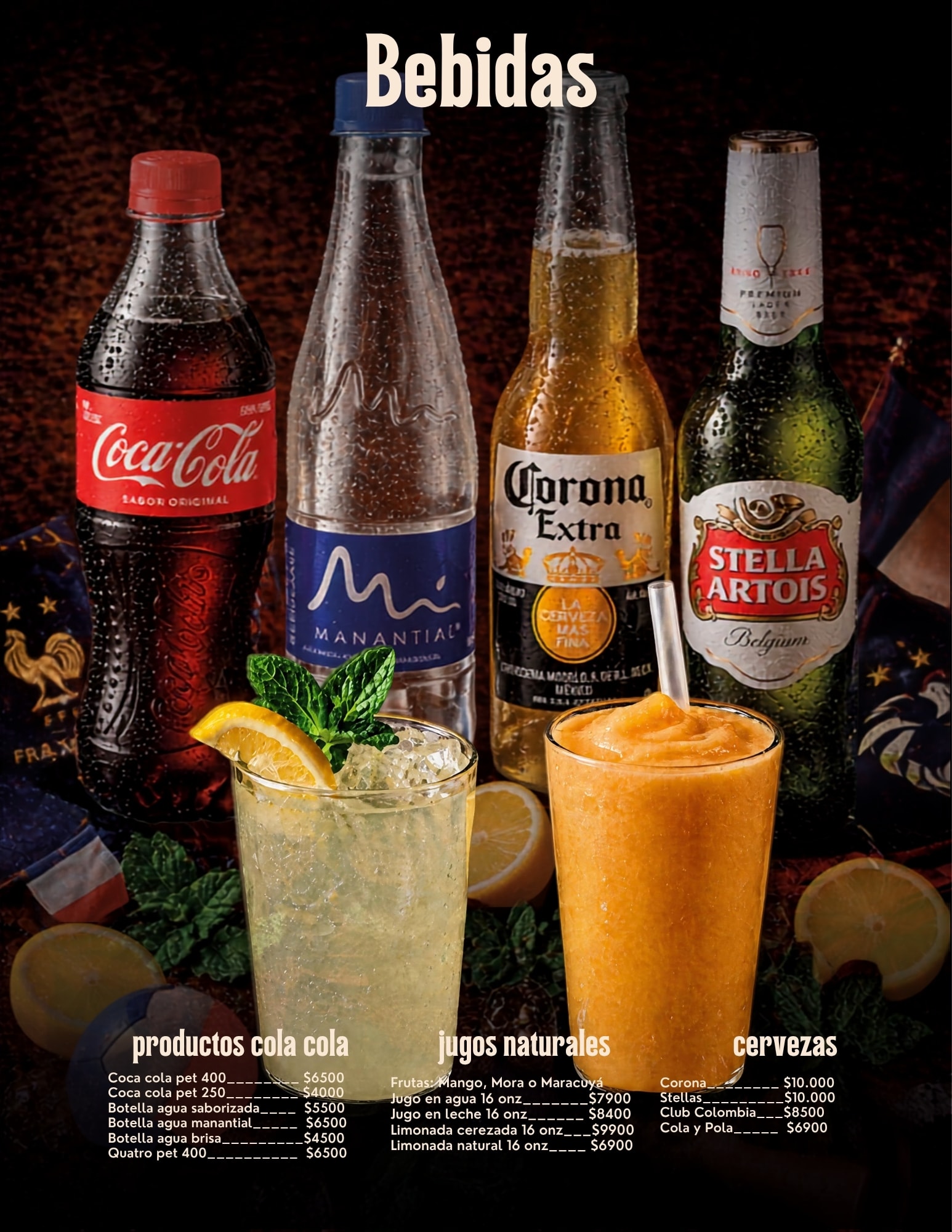 Menú Mr.asao — bebidas